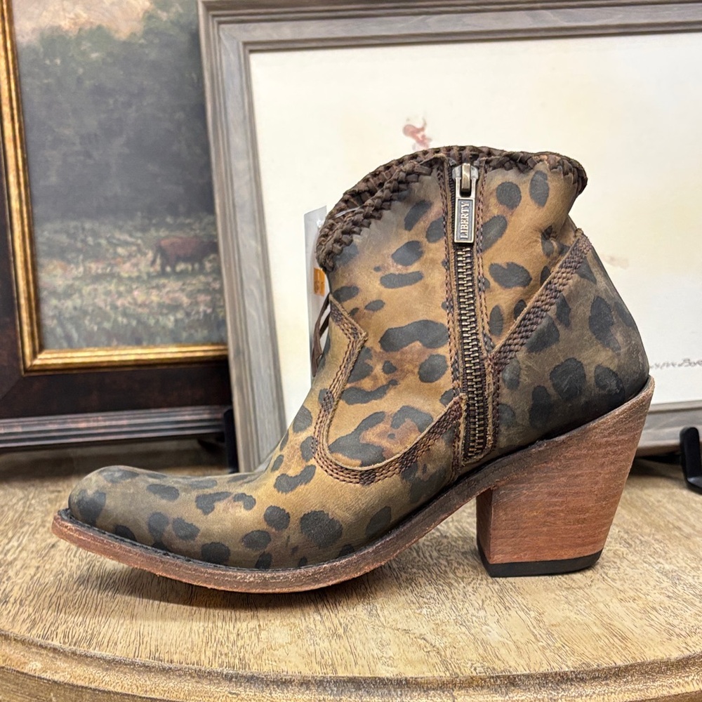 NEW! LIBERTY Black Leopard Print Ankle Boots